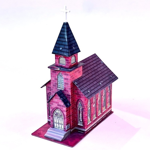 Hallmark Hometown Church with Sign Christmas Ornament Town and Country 2004 - Picture 1 of 13